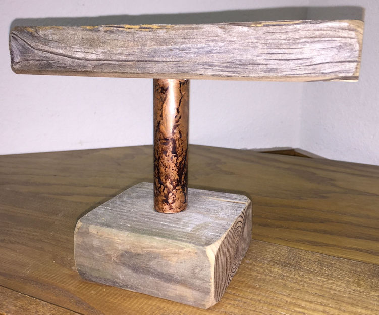6" Bracelet Stand with Distressed Copper Risers (image for) 6" Bracelet Stand with Distressed Copper Risers
